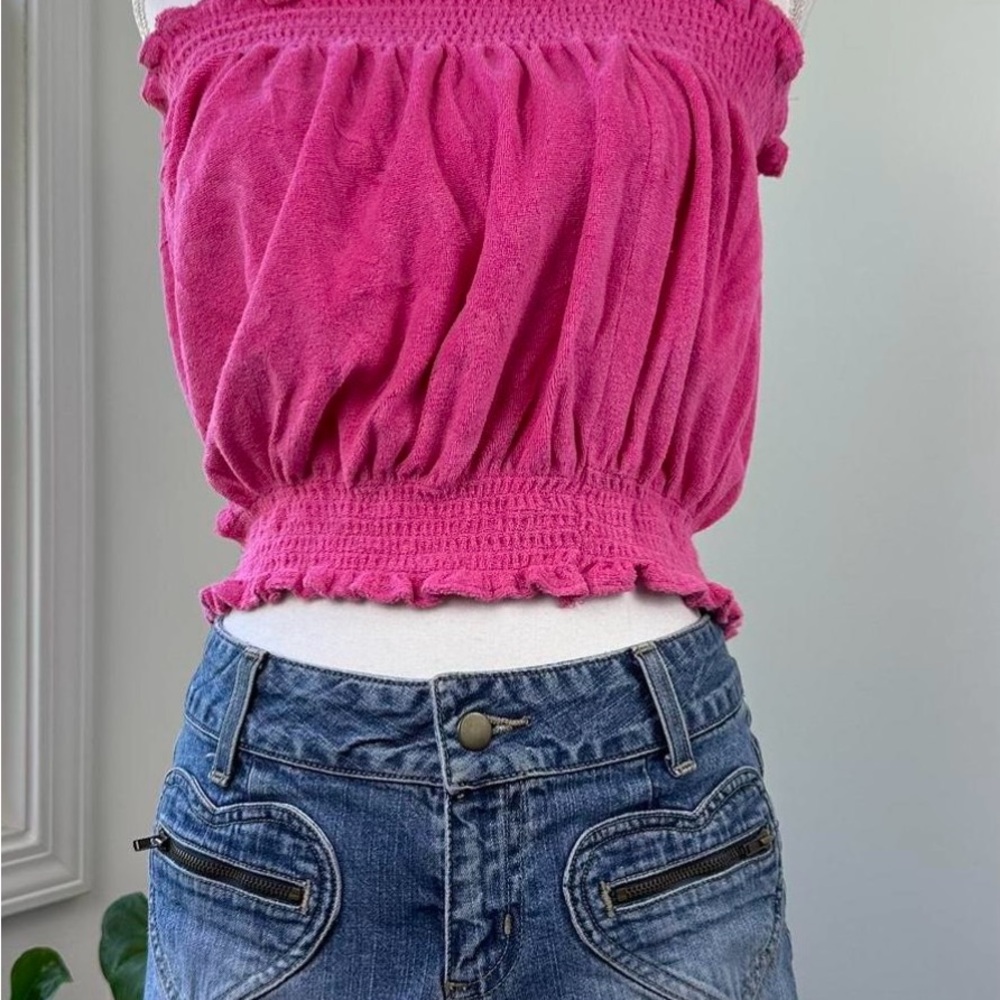Pink CW Classics y2k Terry Cloth Tube Top